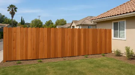 Dog Ear Redwood Fence