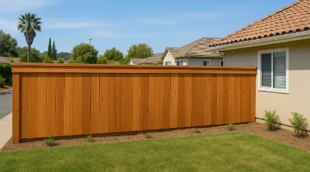 Top Cap Fence Made With Redwood